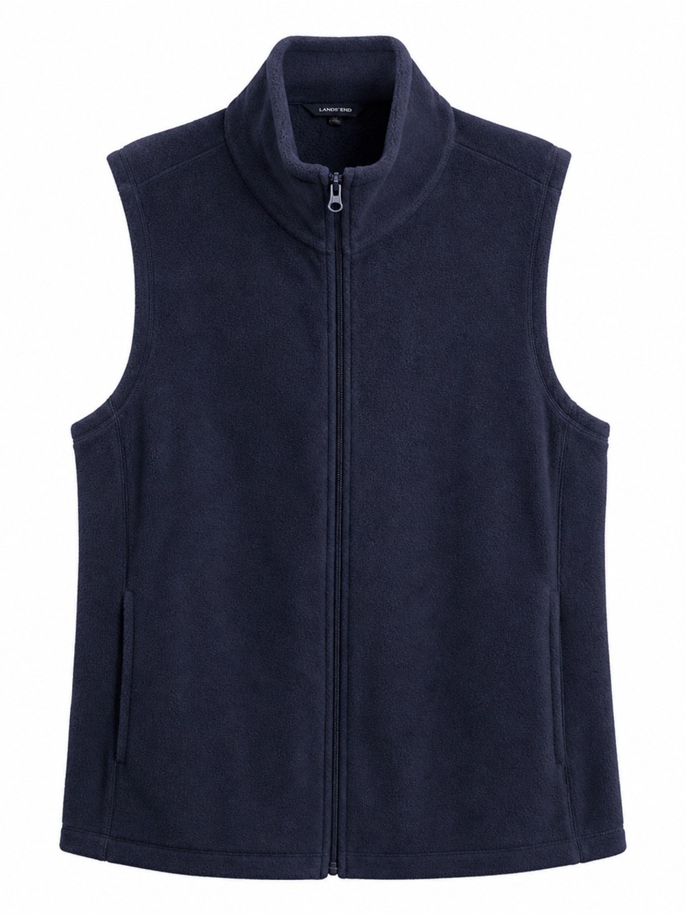 Lands’ End Navy Fleece Vest Full Zip - Lightweight Outdoor Layering. Size: 3XL